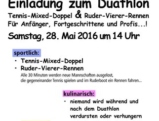High-res: Einladung zum Duathlon am Samstag, 28. Mai um 14 Uhr
